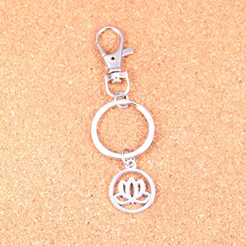 Preisvergleich Produktbild HUIQING Lotus Flower Keychain Auto Charms Schmuck für Schlüsselanhänger Schmuck Schmuck Geschenk
