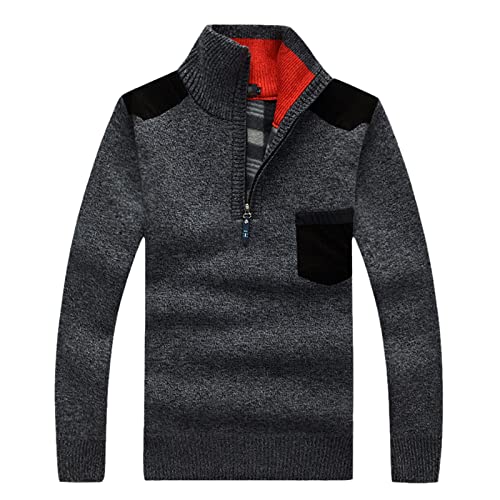 Pull à col roulé homme polaire chaude manteau d'hiver gris Kelsiop