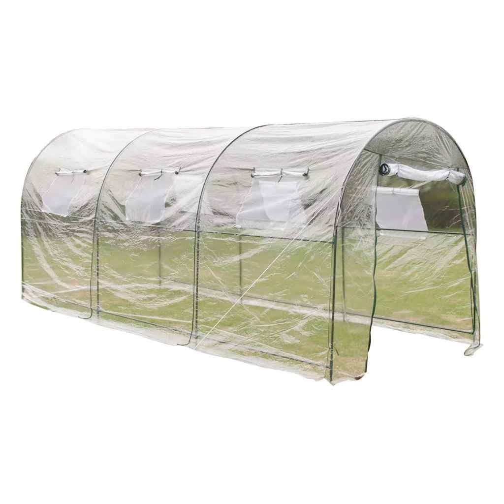 Invernadero con puerta con cremallera, cubierta verde transparente, grande y móvil para principiantes y jardineros experimentados