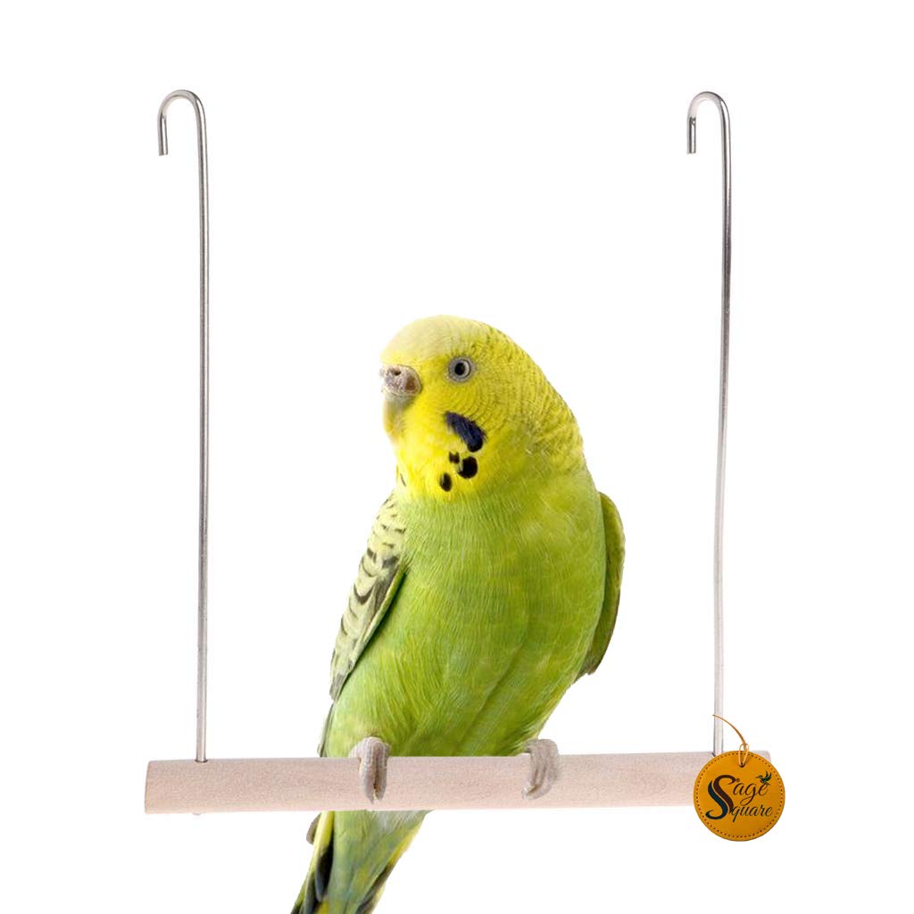Sage Square Playful Natural Wood Perch Swing Toy Cage Hanging Platform, Climbing, Exercise Perch for Birds (Small) (B087LRC2GG) Amazon Price History, Amazon Price Tracker