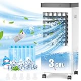 Portable Air Conditioners Windowless,2024 Upgraded Room Air Conditioners,3 IN 1 Swamp Cooler,Ac Unit with 3.2 Gal Water Tank,Timer,3 Speeds, Air Cooler for Room Kitchen Bedroom, Party, Garden