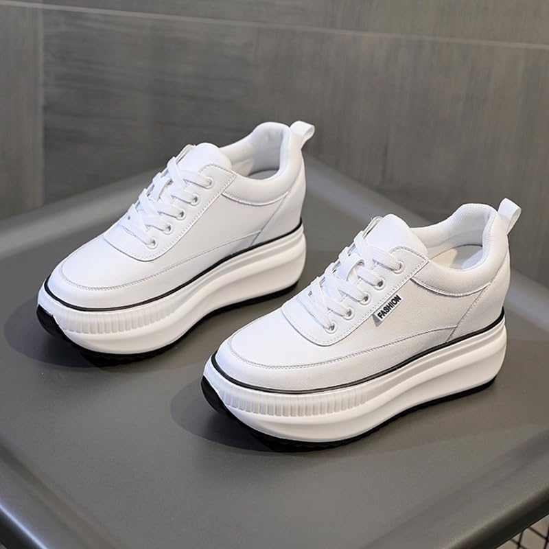 AONEGOLD Scarpe con Zeppa Donna Scarpe Casual con Plateau alla Moda Sportive Fitness Wedges Running Outdoor Sneakers Comode Sneakers Zeppa Interna 8CM