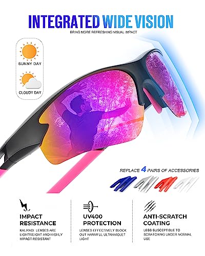 Image of KALIYADI Sports Sunglasses for Men, Polarized Sun Glasses for Men Women Youth Baseball Softball with UV Protection