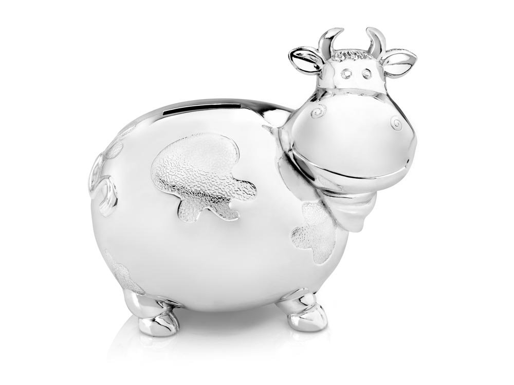 Zilverstad 6159261 Cow Money Box Large Tarnish Resistant 14 x 10 x 12.5 cm Silver Plated