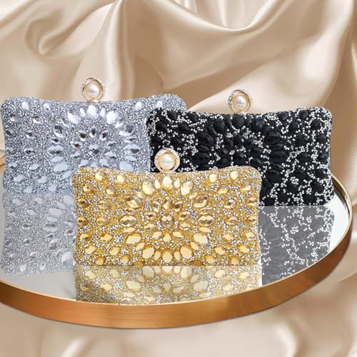 Image of Sparkly Women's Evening Clutch Purses Rhinestone Bag Luxury Handbags For Weddings Formal Prom Party