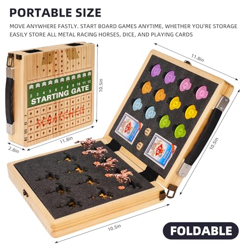 Juego de mesa grande de carreras de caballos de madera miniatura 3