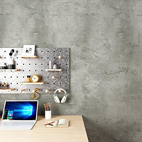 VEELIKE Self Adhesive Grey Cement Wallpaper Waterproof for Living Room Kitchen Contact Paper Countertops Cupboard Cabinet Worktop Vinyl Covering Sticky Back Plastic Roll Removable 40cm x 300cm