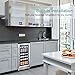 Beverage Refrigerator, Phiestina15 inch 96 Cans Built-in or Freestanding Beverage Cooler Mini Fridge with Auto Defrost,Glass Door & 6 Removable Shelves for Home Bar Office