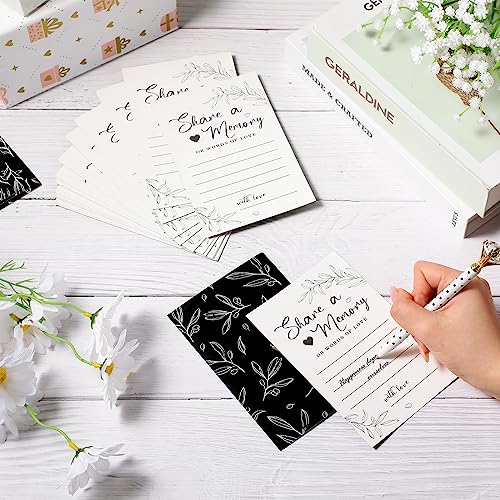 Image of Pajean 50 Pcs Greenery Share a Memory Card for Celebration of Life Cards Box with Clear Windows Memory Box for Funeral Wedding Birthday Graduation Bridal Shower Guest Card Ideas(Clear,Black)