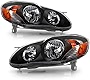 ACANII - For Black 2003-2008 Toyota Corolla Replacement Headlights Headlamps Driver + Passenger Side