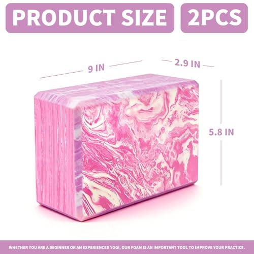 2-Pack Yoga Blocks, High-Density 9"x6"x3" Yoga Brick Foam Blocks Non-Slip EVA Foam Block Yoga Props Accessories for Yoga Pilates Stretching and Meditation - Image 3