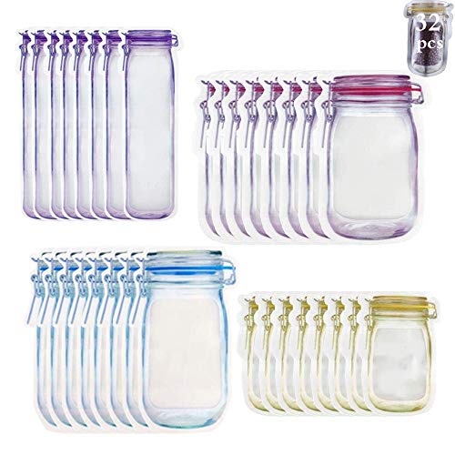 Bolsas de Tarro de Albañil,Bolsa De Almacenamiento De Tarros De Albañil,Bolsas de Ahorro de Alimentos a Prueba de Fugas,Bolsas herméticas Reutilizables,Bolsa Mason