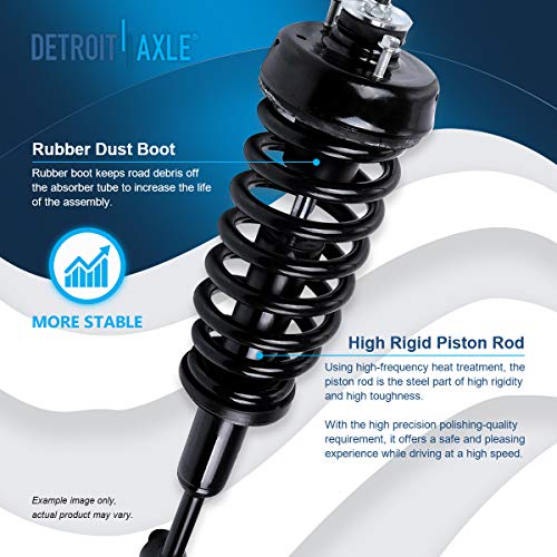 Image of Detroit Axle - Front Upper Control Arms + Struts w /Coil Spring Sway Bars Replacement for 2002-2003 Ford Explorer Mercury Mountaineer - 6pc Set