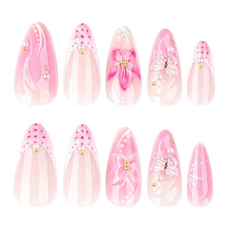💖 Pink Summer Nails: 24pcs Press-on Manicure