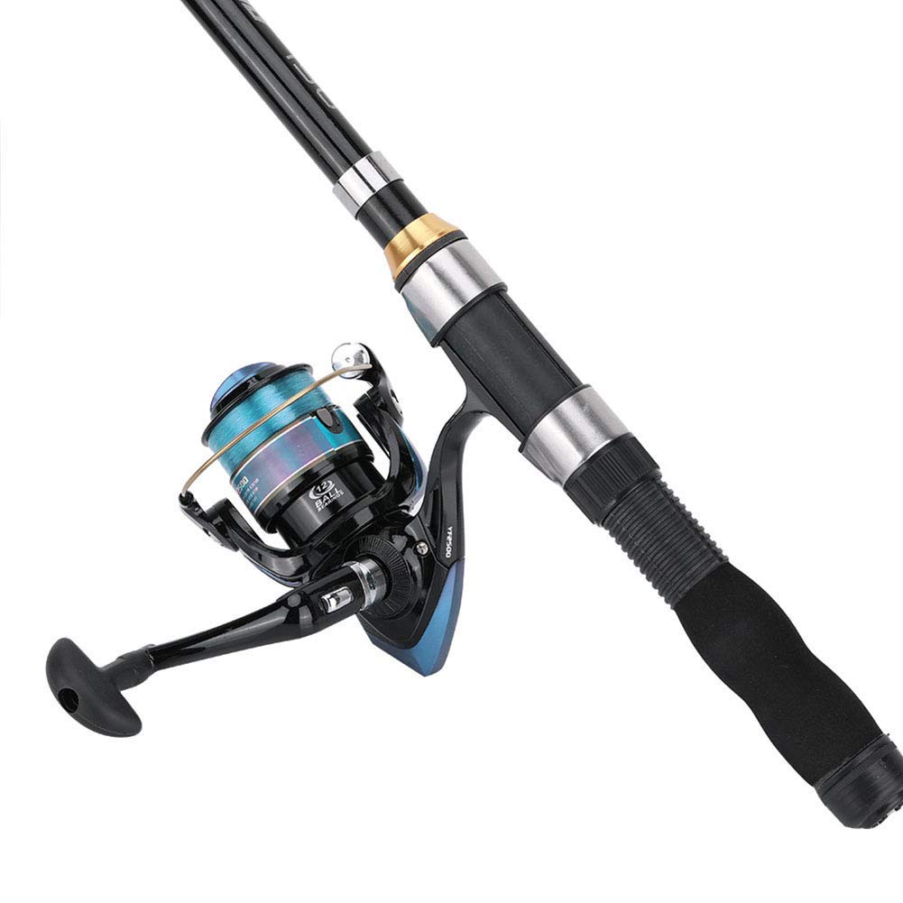 Teleskopowa Wędka Przenośna Mini Kieszonkowa Pen Rod Ice Fishing Sea Fishing Tools 28049-100, Chowana dla Początkujących i Wędkarzy (1,2 M)(1M)