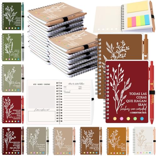 Journal de prière et méditation quotidienne : lot de 40 carnets avec stylo pour église