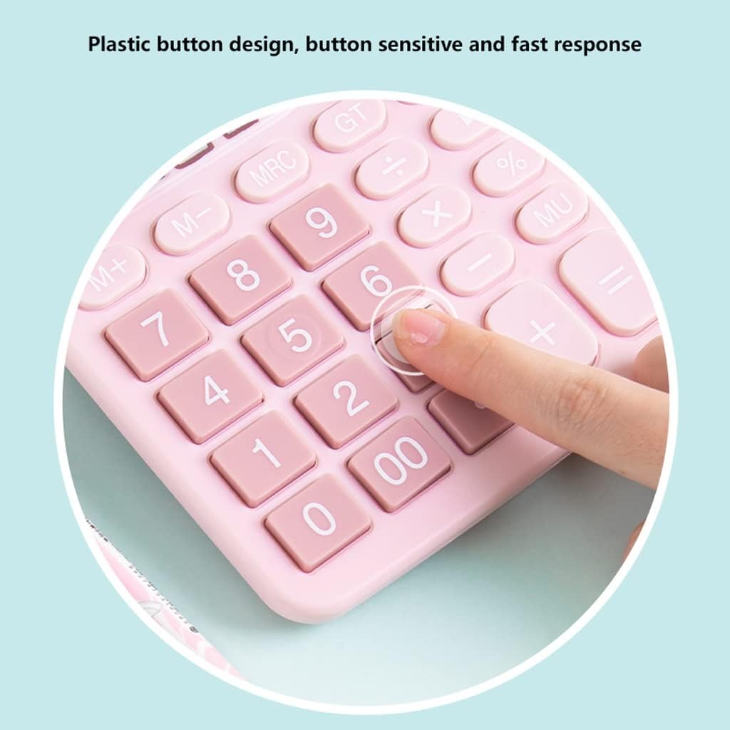 Creative 12 Digit Display Calculator,Battery Solar Dual Power,Pink Sensitive Big Button Desktop Calculator,for School,Student,Girl Gift (Color : Pink, Size : 4.7X5.9inchs) (Blue 4.7X5.9inchs)
