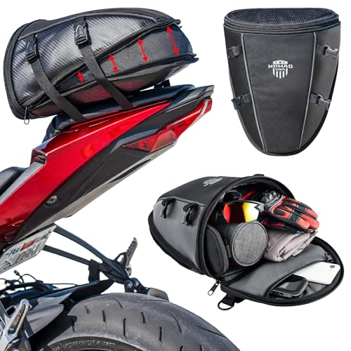 Bolsa de Cola para Motocicleta Nomad USA, Impermeable, Expandible 10-15L, con Correa de Hombro y Cubierta para Lluvia miniatura 1