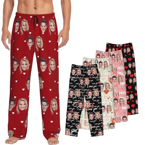 Personalized Pajamas Pants Custom Face Pajama Pants Pj Pants For Men Boyfriend Husband Valentine's Day Funny Gifts For Him