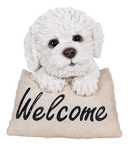 Levendige kunst - Bichon Frise Welkom Petpal huis of tuin decoratie (PW-BCHN-F)