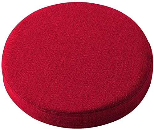 Yoole EU Coussin de chaise doux, rond, 40/45/50 cm, épaisseur 5/8 cm, lavable, pour maison, bureau, terrasse, intérieur et extérieur (45 x 45 x 5 cm, rouge) Cover