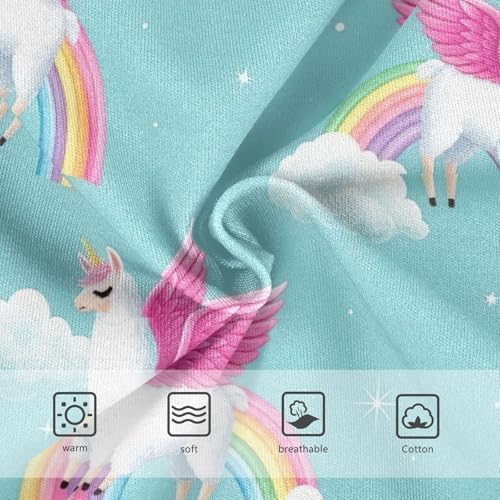 Cute Llamas Rainbows Blue Toddler Girl Undies, Girls' Underwear, 2T–8 Years3
