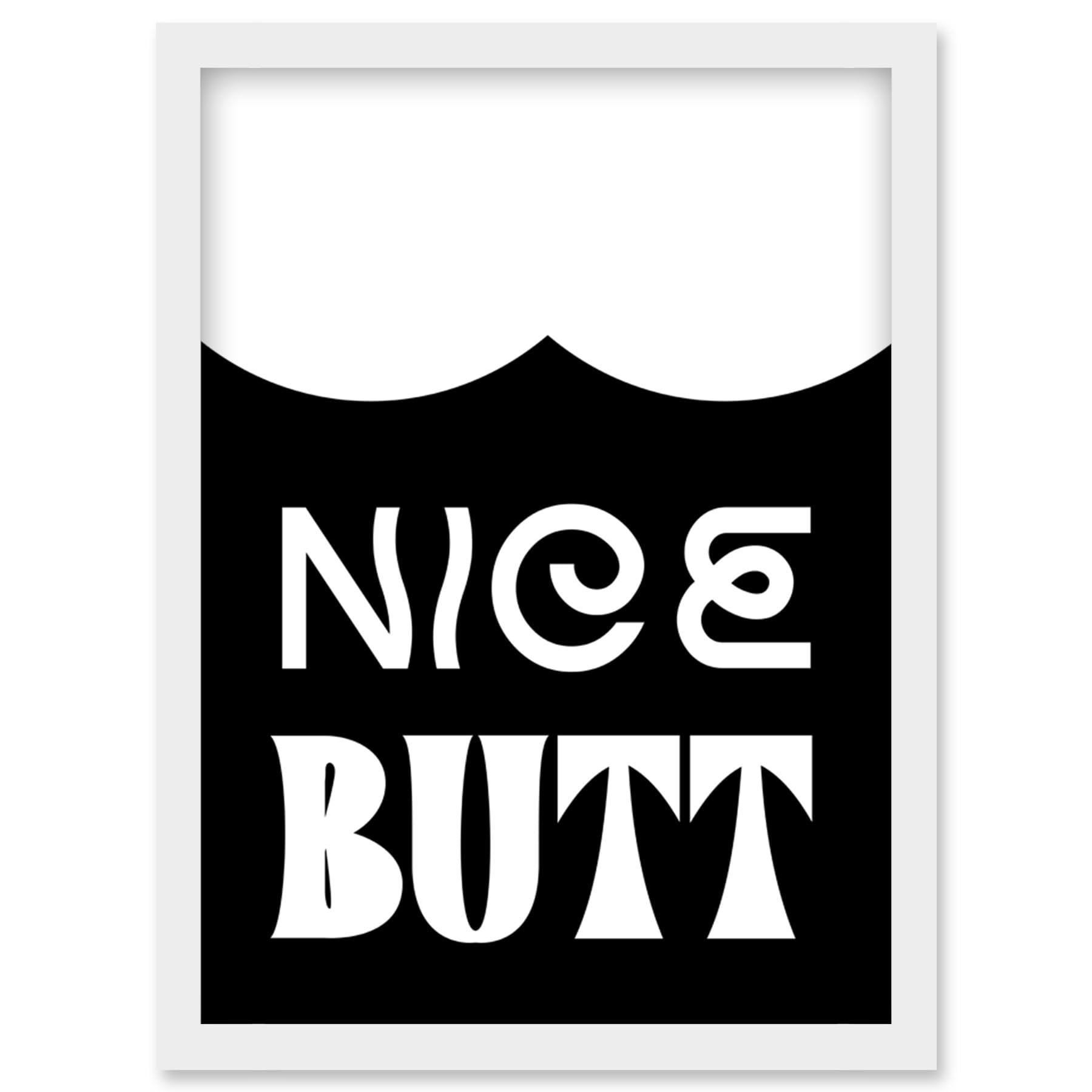 Bathroom Wall Art Nice Butt Funny Toilet Sign Bathroom Decor Artwork Framed Wall Art Print A4