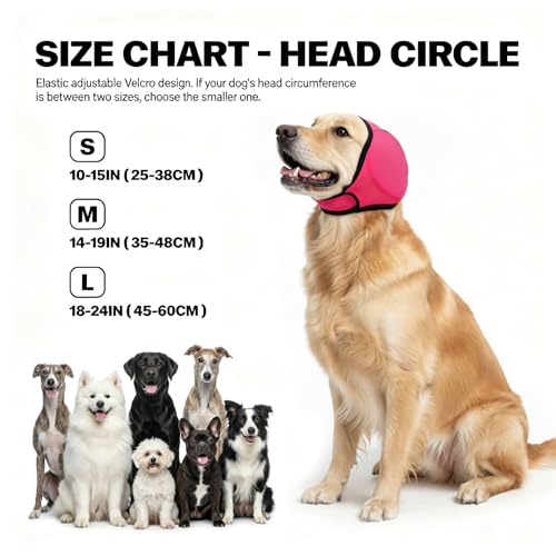 Image of Dog Ear Muffs, No Flap Ear Wraps for Dogs Hematoma - Waterproof Elastic Ear Cover with Calming Hoodie