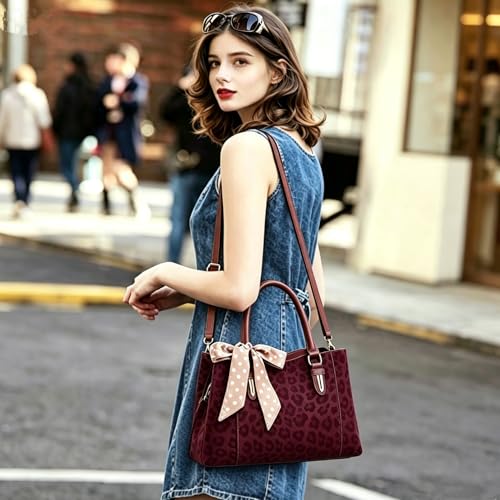 Image of Medium Satchel Handbag Shoulder Crossbody Purse Top handle Hobo bags for Women