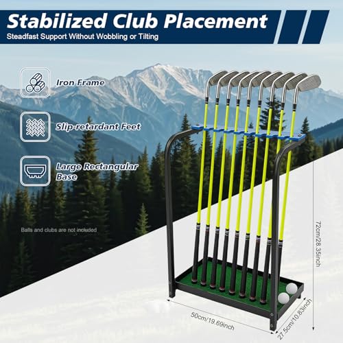Étagère de rangement de golf 9 trous avec gazon synthétique pour protéger vos clubs