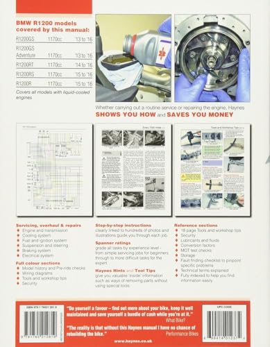 BMW R1200 dohc liquid-cooled Twins (13 - 16) Haynes Repair Manual (Paperback) - Image 2