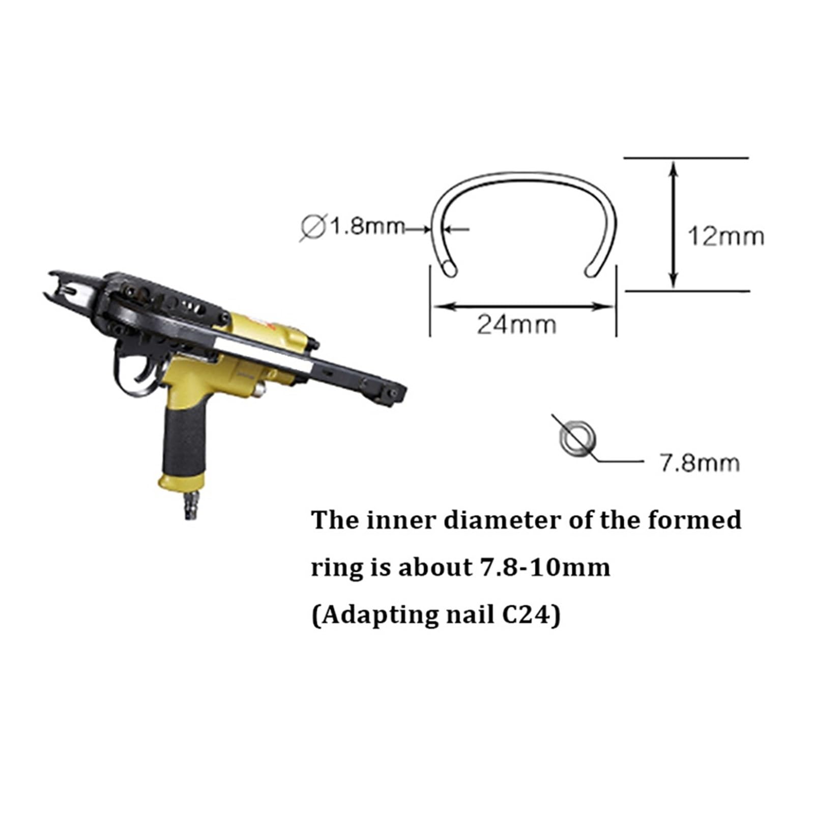 Cucitrice professionale per carichi pesanti SC7E Pistola pneumatica di tipo C Chiodatrice ad anello Gabbia Cucitrice Pinza for strumento sparachiodi
