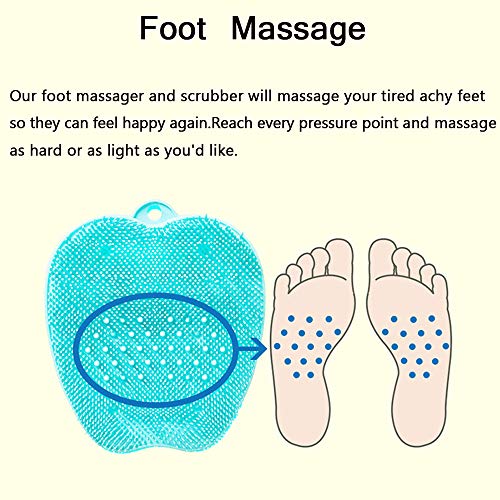 Image of mwellewm Shower Foot Scrubber Massager Cleaner,Acupressure Mat With Non-Slip Suction Cups,Improve Circulation,Exfoliation,Acupressure Massage Mat,Foot Cleanerand Reduce Feet Pain