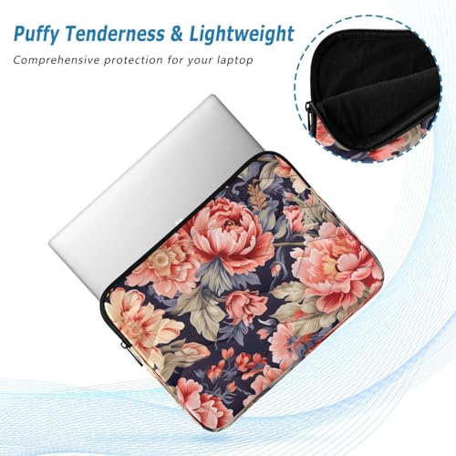 Funda para portátil 13-14 pulgadas impermeable con diseño floral naranja miniatura 5