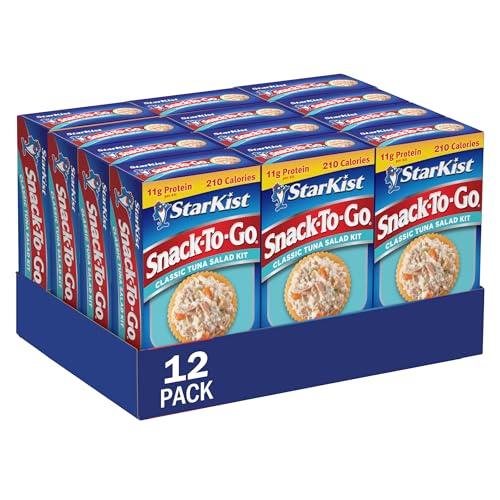 StarKist Snack-To-Go Ready to Eat Meals Tuna Salad Kit, 3.6 oz (12 Pack) Classic Tuna Salad with Crackers Kit.
