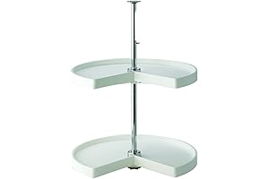Knape & Vogt KV Lazy Susan Kidney Shaped 2 Polymer Shelves 24"...