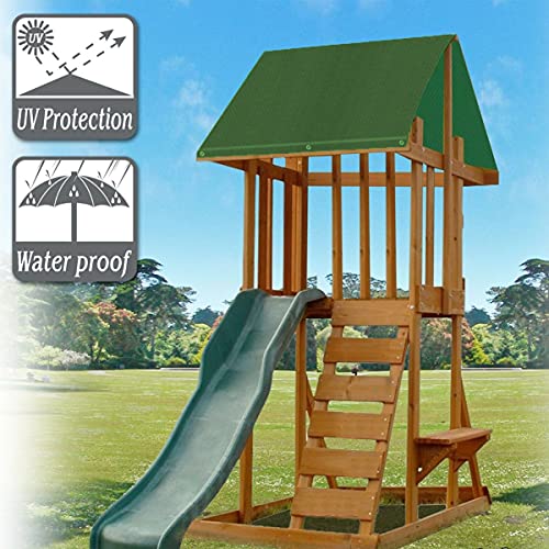 Serebii Playground Replacement Canopy,52" X 89" Outdoor Swingset Shade Kids Playground Roof Canopy Waterproof Cover Replacement Tarp Sunshade Uv Protection,Kids Playground Roof Canopy (Darkgreen) #TOP3