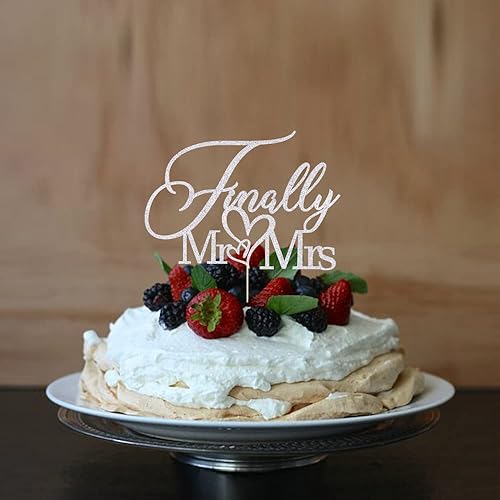 Miniatura 8 de Finally Mr&Mrs - Decoración para tartas de boda, elegante decoración para aniversario de boda, decoración romántica para tartas (oro rosa)