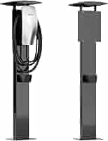 EV Charger Pedestal - Stainless Steel Post With Lock Box For Home Charging Stations