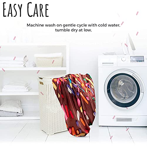 Donut Blanket, Soft Round Chocolate Donut Throw Blanket 60 Inches In Diameter For Kids. Fun Gifts For Family And Friends #TOP6