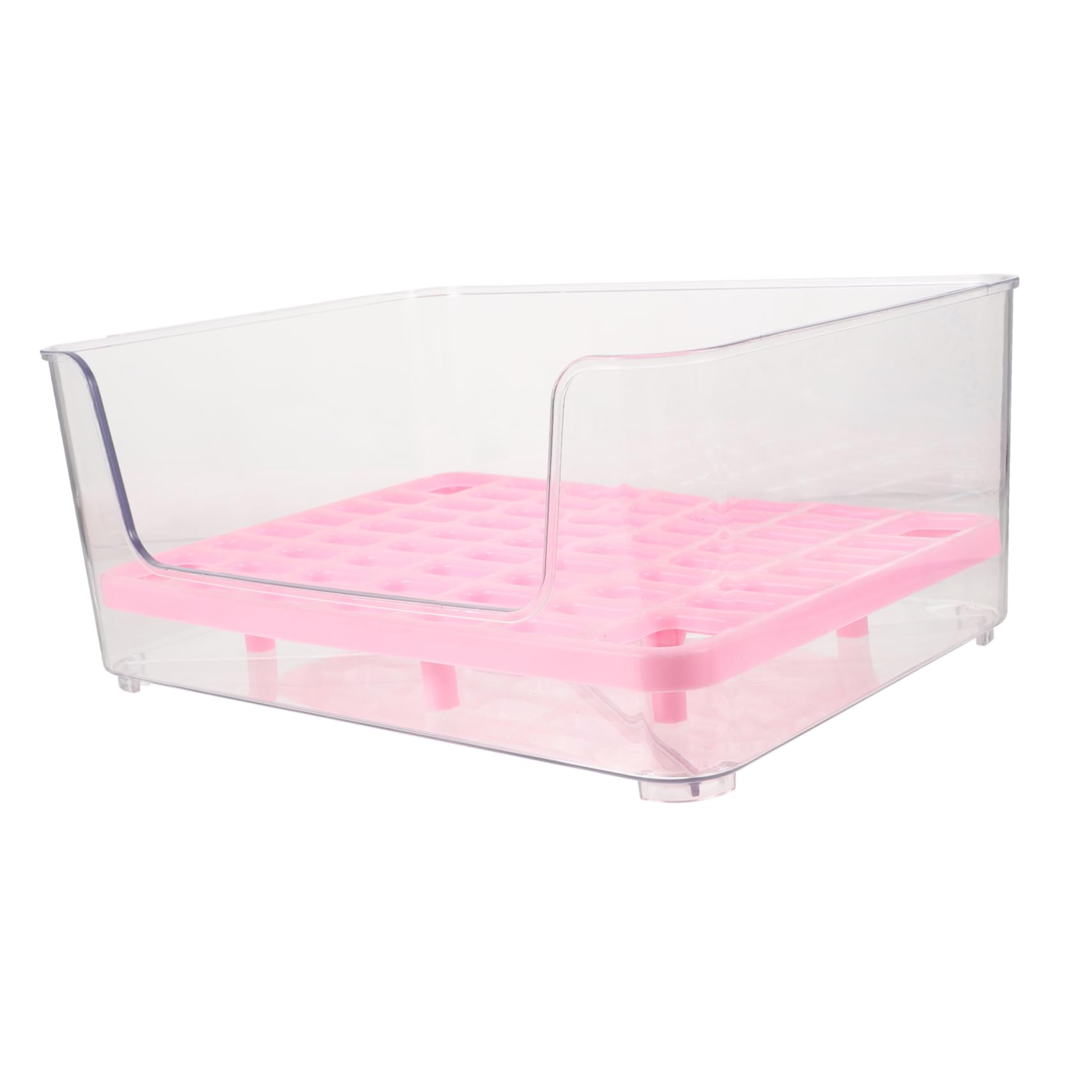 Sosoport Offene Katzentoilette aus Acryl Rosa mit Hohem Rand und Anti Spritz Schutz für Katzen und Kätzchen zur Stubenreinheit