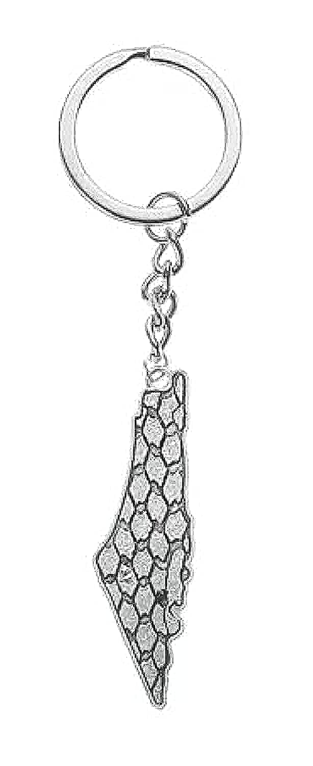 Ancient Silver Palestine Map Flag Chain Keychain for Women Men Middle East Jewelry Key Chains