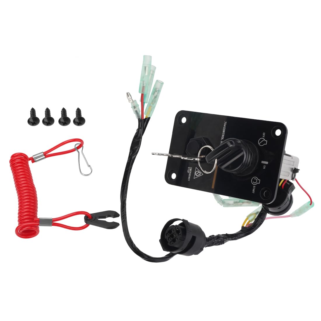 Panneau d’allumage principal avec clé pour hors-bord Yamaha 2T/4T avec faisceau 10 broches commande mécanique