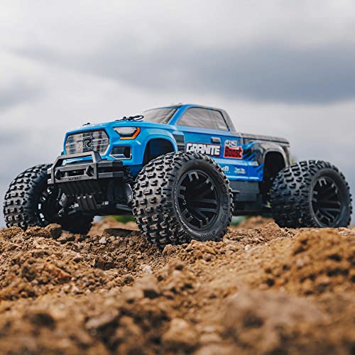 Arrma Rc Truck 1/10 Granite 4X2 Boost Mega 550 Brushed Monster Truck Rtr With Battery & Charger, Blue, Ara4102Sv4T2 #TOP2