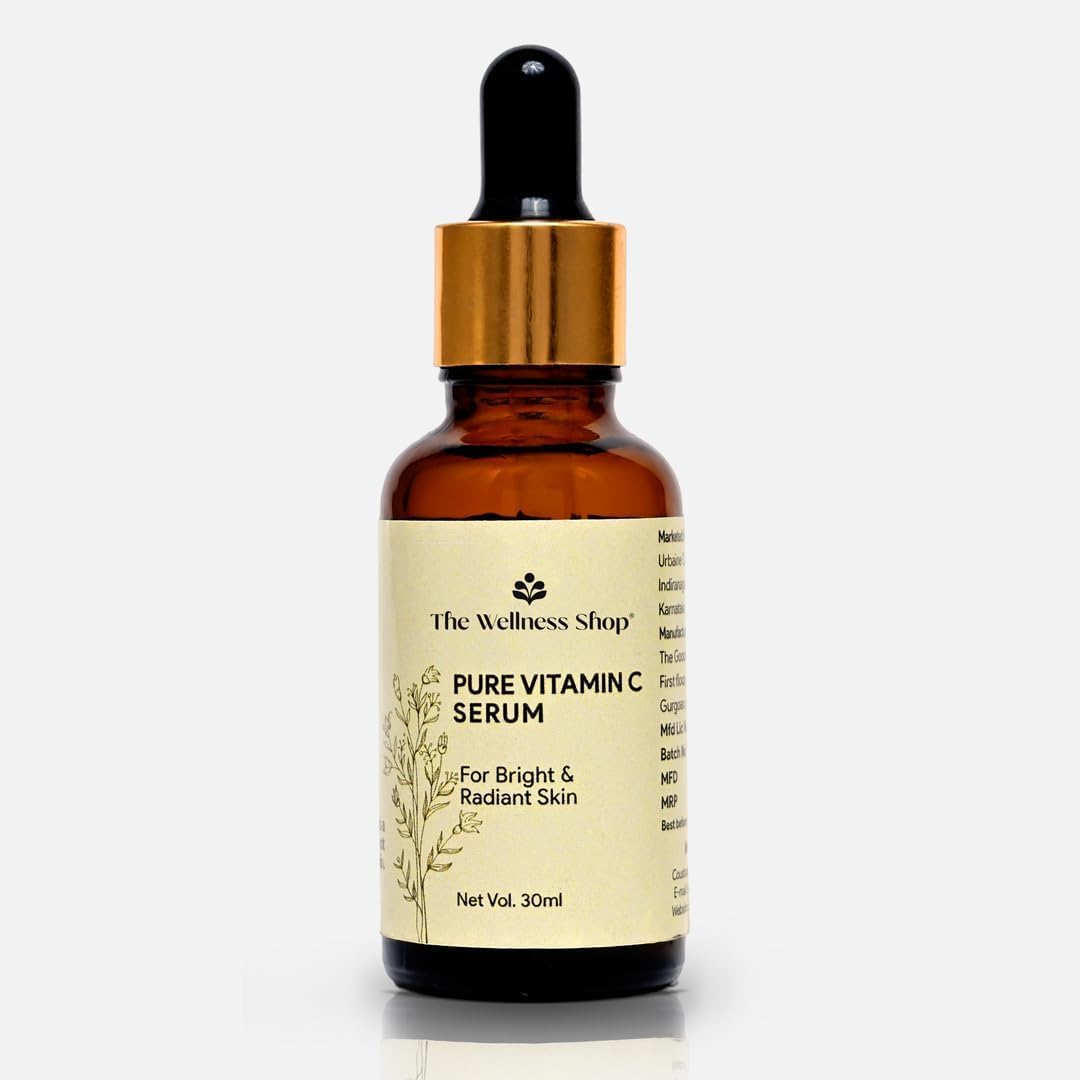 The Wellness ShopVitamin C Face Serum with Turmeric – Brightening & Anti-Aging Serum for Glowing Skin – Reduces Dark Spots & Fine Lines – 30ml – Hydrating & Antioxidant Formula for All Skin Types
