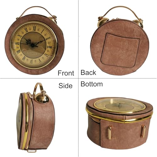 Image of Women PVC Clock Shaped Handbag Crossbody Shoulder Bag Clock Purse