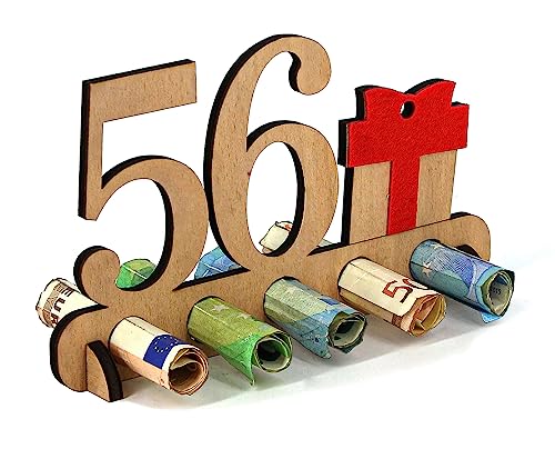 Giftota - Regalo de 56 cumpleaños de Madera - Regalo para 56 cumpleaños - Aniversario de cumpleaños - Regalos de Madera - Regalos para Amigos, Familia