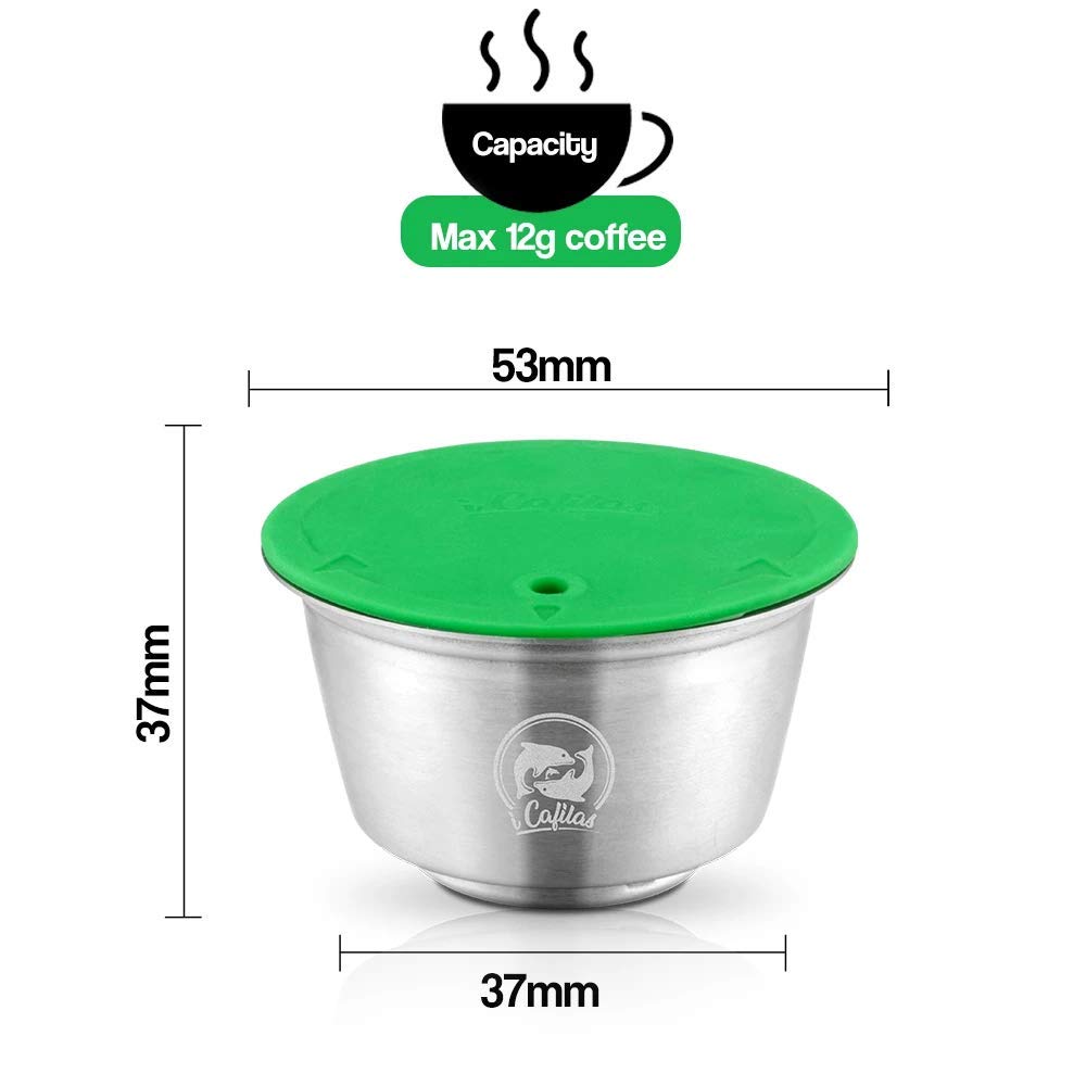 Cápsula reutilizable de metal de acero inoxidable compatible con máquina de café, filtro Dolci recargable