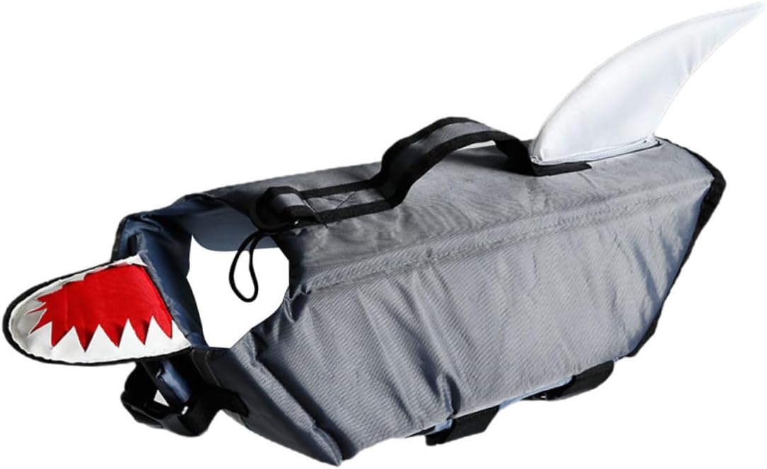 Dog Floating Vest Waterproof Shark Design Reflective Puppy Swimwear Life Jacket XL for Outdoor Training and Boating