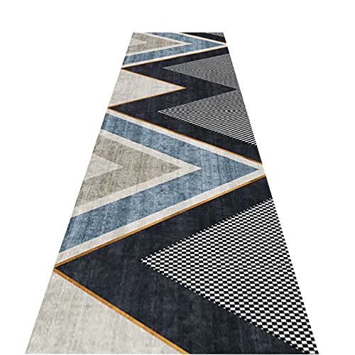 Modern Geometry Rugs with Rubber Backed Balcony Corridor Non-Slip Rugs 2-1.2m Wide by 1-8m Length Washable (Size : 2 x 5 m) (2 x 8 m)